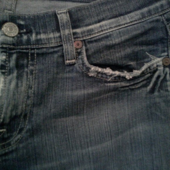 7 For All Mankind Distressed w/ Braided Pocket Jeans (10/30) - Picture 6 of 9